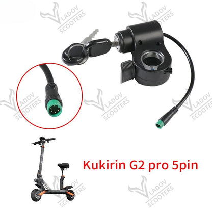 Зелен 5-пинов водоустойчив конектор на палеца за газ за Kukirin G2 Max и G2 Pro