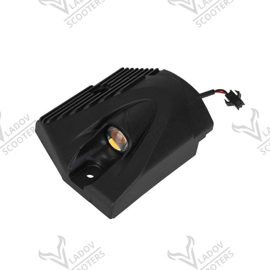 Ляв заден мигач за Kukirin G2 Master, черен корпус с кехлибарена LED леща и кабел с двупинов конектор