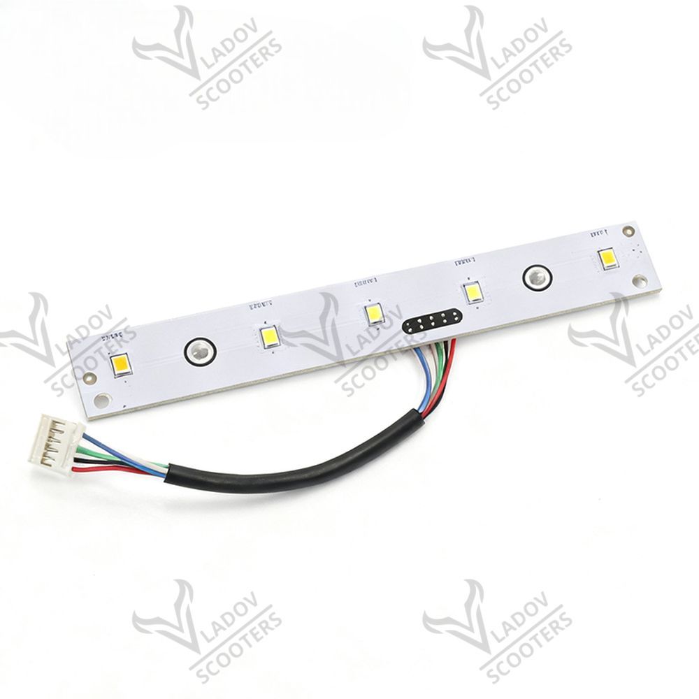 Преден LED фар за Kukirin G2, G3 и G4 – алуминиева платка с 4 бели диода и кабел с бял конектор